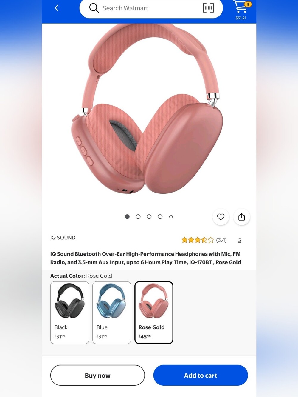 High Performance Wireless Over-Ear Headphones - Rose Pink